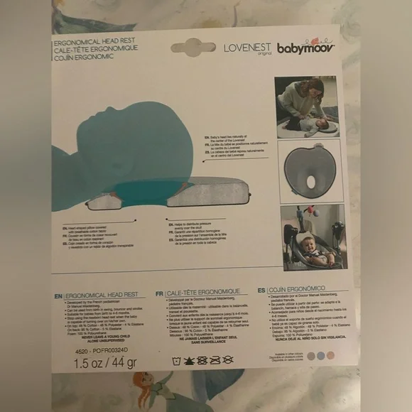 Babymoov Lovenest Baby Head Support Pillow - Gray - Picture 9 of 9